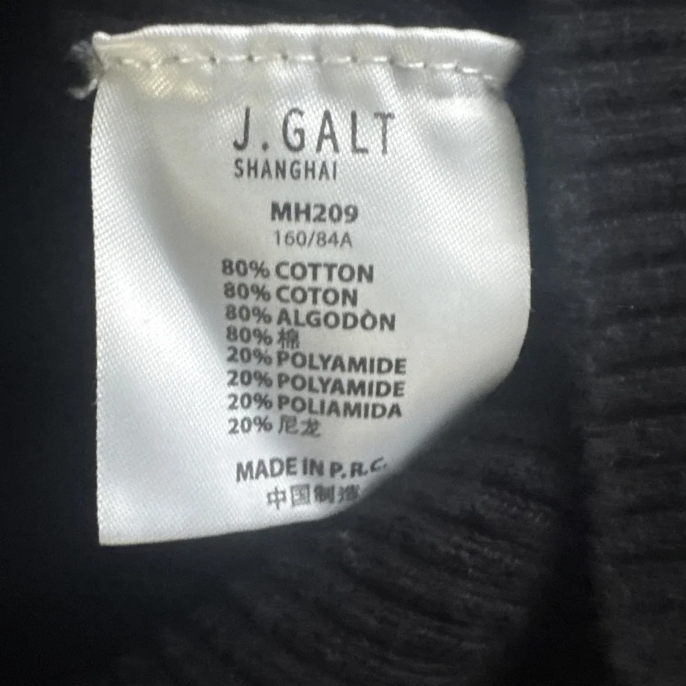 John Gault Split Zip Hoodie Sweater Style Black Size Small